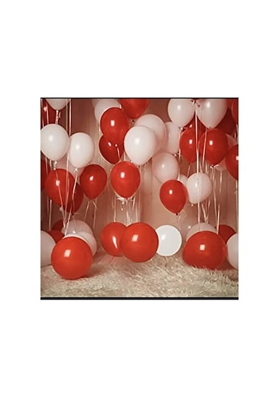 Pastel Kırmızı Beyaz Latex Balon 50 Adet 2 Yaş Mavi
