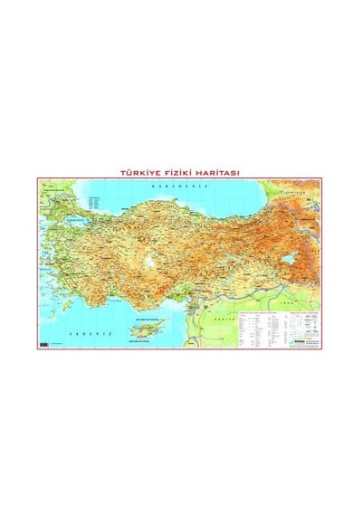 Türkiye Fiziki Haritası 78X135CM