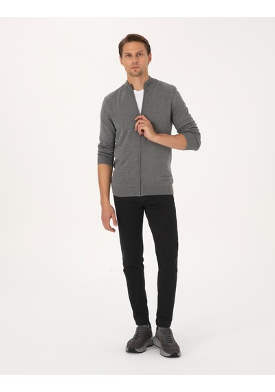 Pierre Cardin Erkek Gri Melanj Hırka Triko 50317409-vr086 Gri Melanj