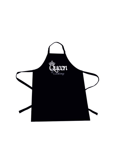 Mutfak Önlüğü Queen Of Cooking Siyah Renkli
