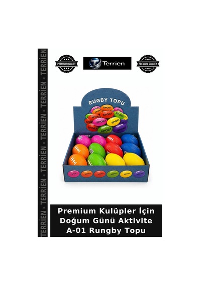 Premium Kulüpler İçin Doğum Günü Aktivite A-01 Rungby Topu Çok Renkli