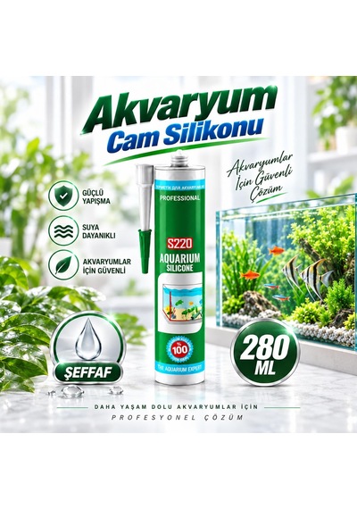 Şeffaf Renk Akvaryum Silikonu 280 Ml Cam Yapıştırıcı Suya Dayanıklı Sızdırmaz Dolgu Mastiği Diğer