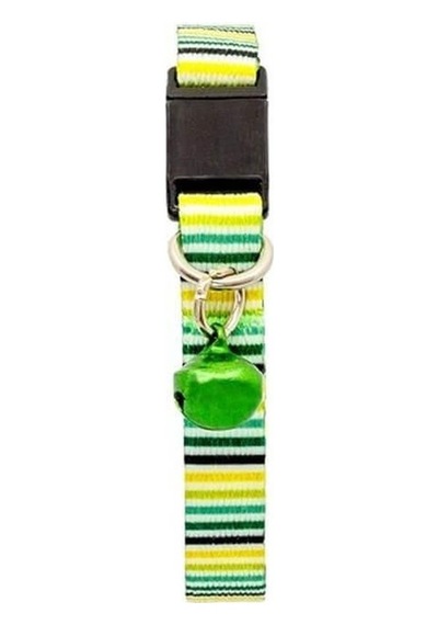 Pettagart Güvenlik Kilitli Ayarlanabilir Sarı Yeşil Yumuşak Doku Kedi Boyun Tasması 22-30 Cm