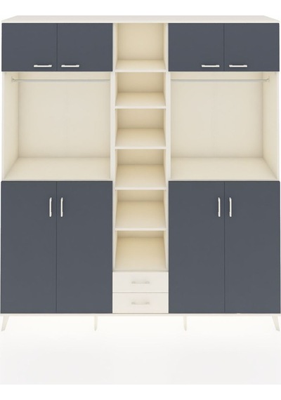 Hyperion Dolap 14 Raflı 2 Çekmeceli 2 Askılı 220x44x243 Aytaşı-antrasit/aytaşı Antrasıt/aytası Hyperion Dolap 14 Raflı 2 Çekmeceli 2 Askılı 220x44x243 Aytaşı-antrasit/aytaşı Antrasıt/aytası