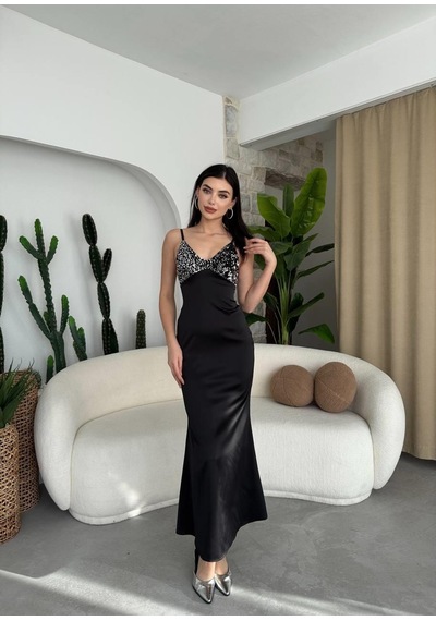 De'charme Shany İp Askılı Elbise Siyah
