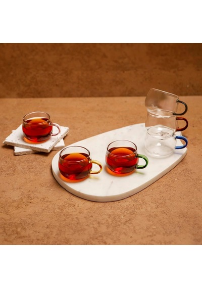 Cozy 6 Parça Cam Kupa 150 Ml Beyaz - Çok Renkli