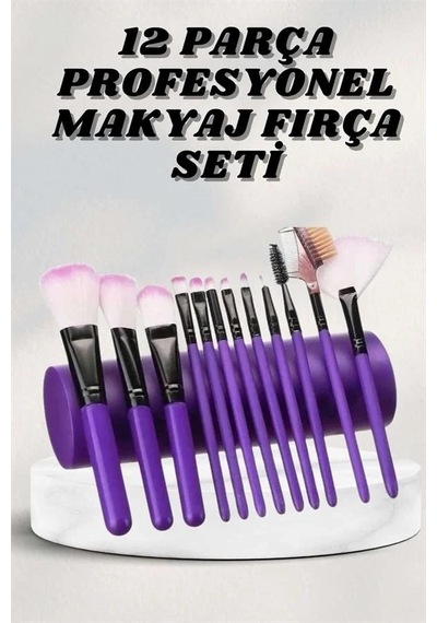 Ers Makyaj Fırçası 12 Parça Set Yumuşak Uçlu Göz Makyajına Uygun Hafif Ve Taşınabilir Çanta 83036556
