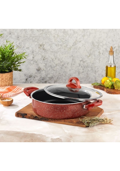 Kahramanlar Kiremit Teflon Basık Tencere 24 Cm