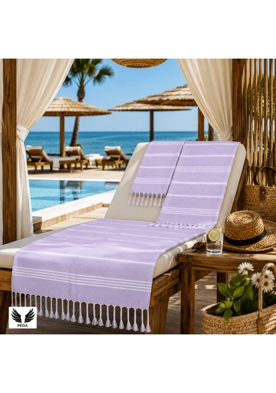 Pega Sultan Peştamal %100 Koton Lila Plaj Havlusu 90 x 170 CM