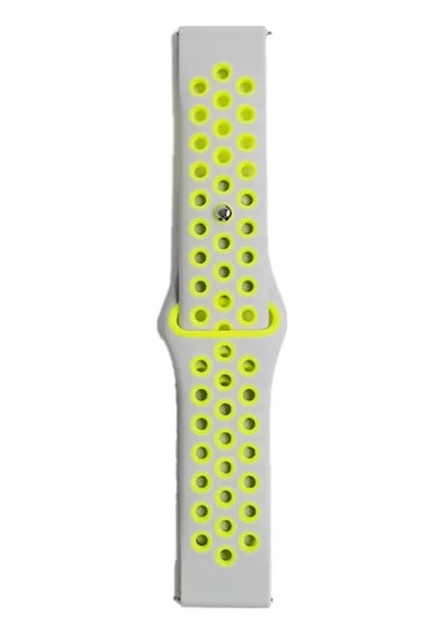 Watch 20mm Spor Delikli Kordon - Gri-yeşil Ahşap