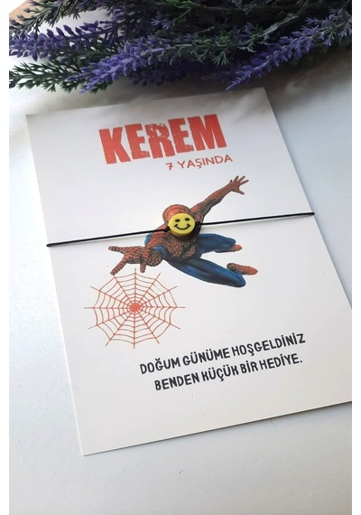 30 Adet Örümcek Adam Kişiye Özel Yazılı Emoji Şans Bilekliği - Çok Renkli