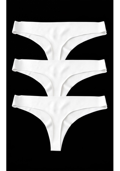 Skin Verse Lazer Kesim Tanga Külot 3'lü Set Beyaz