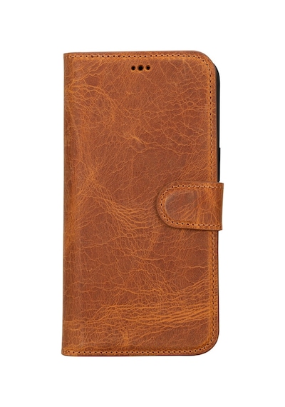 Apple Uyumlu   iPhone 15 Pro Max Deri Cüzdanlı Kılıf   Mwwn G19 Taba