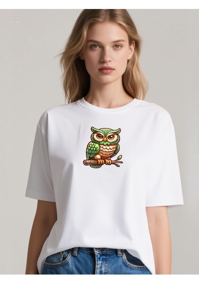 Ogc Baykuş Oversize Unisex T-shirt Beyaz