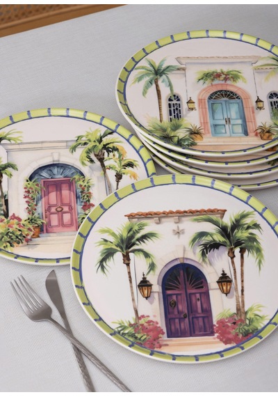 The Mia Palma Pasta Tabağı 6lı Set 19 Cm Çok Renkli