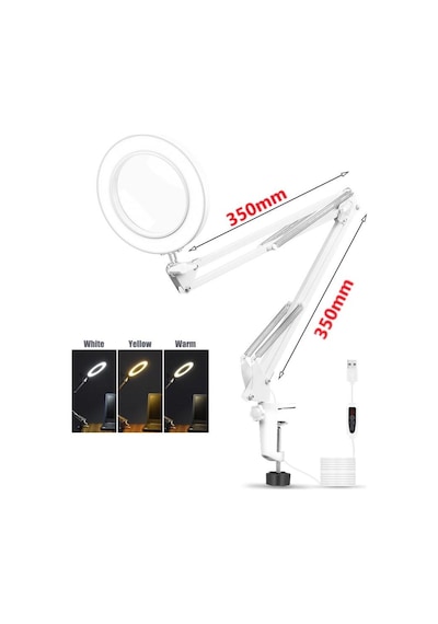 Valkyrie Katlanabilir Ayarlanabilir Led Işıklı Masaüstü Büyüteç