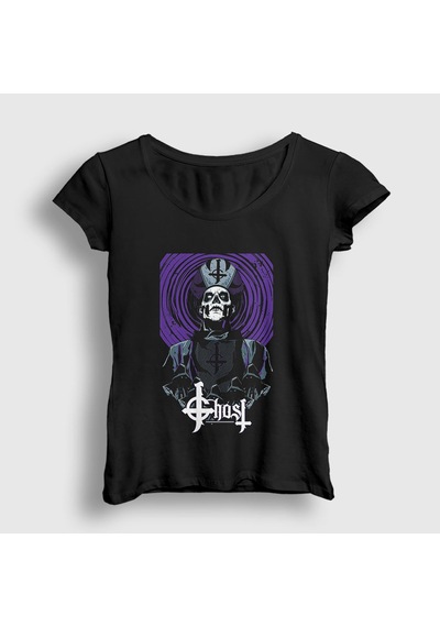 Presmono Kadın Robes Ghost T-shirt Siyah