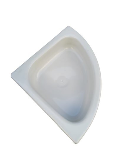 Üçgen Evye Lavabo. Tekne Evyesi. Karavan Evyesi. Beyaz 35x35cm