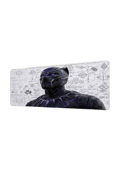 Black Panther 40x90 Cm Oyuncu Mousepad Kaymaz Taban Büyük Boy Mousepad Beyaz