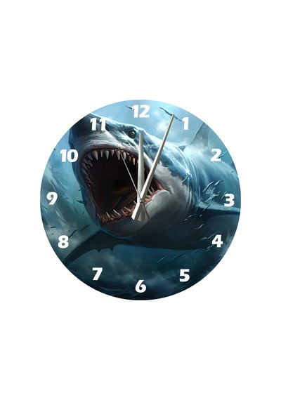Ti-play Megalodon Saldırı 30x30cm Akrilik Dekoratif Modern Duvar Saati ÇOk Renkli