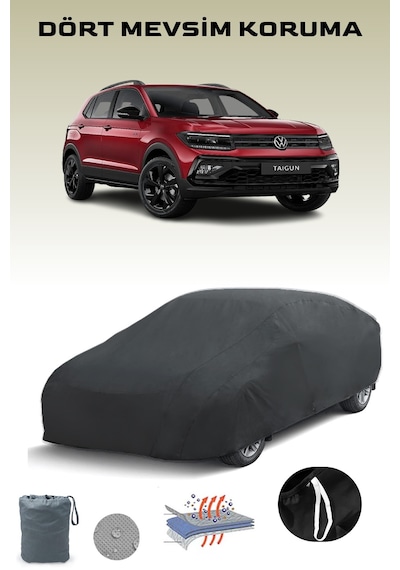 Siyah Volkswagen Taigun Araba Brandası, Oto Örtüsü, Araba Çadırı Siyah