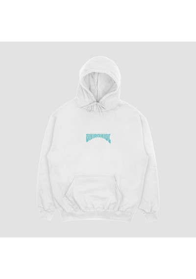 Unisex Beyaz Whitebird Baskılı Hoodie Oversize Kapşonlu Sweatshirt Beyaz