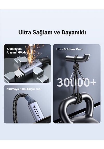 Ugreen Usb-c To Aux Jak Ses Kablosu 3.5mm Audio Adapter Hi-fi Stereo, 1 Metre, 20192