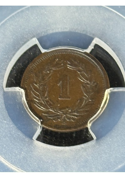 1912 B İsviçre 1 Rap Pcgs Au58 Gold Shield Sertifikalı Top Pop