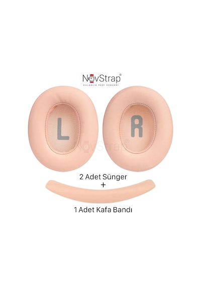 Novstrap Jbl Tune 700bt 710bt 720bt 750btnc 760nc 770nc İle Uyumlu Yedek Kulaklık Pedi Süngeri + Kafa Bandı Seti Pembe Açık