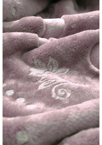 Merinos Pırıltı Embos Çift Kişilik Battaniye Pudra 220 x 240 Pudra