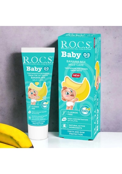 R.o.c.s. Baby Diş Macunu Muz Püresi Tadında 0-3 Yaş 45 Gr Temel Bakım