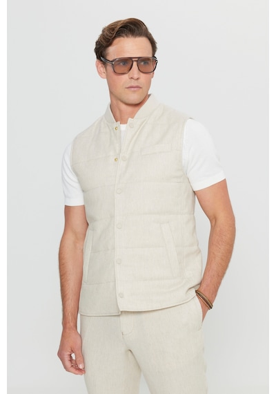 Altınyıldız Classıcs Erkek Bej Keten Standart Fit Normal Kesim Dik Yaka Yan Cepli İnce Dolgulu Casual Yelek Altınyıldız Classıcs Erkek Bej Keten Standart Fit Normal Kesim Dik Yaka Yan Cepli İnce Dolgulu Casual Yelek
