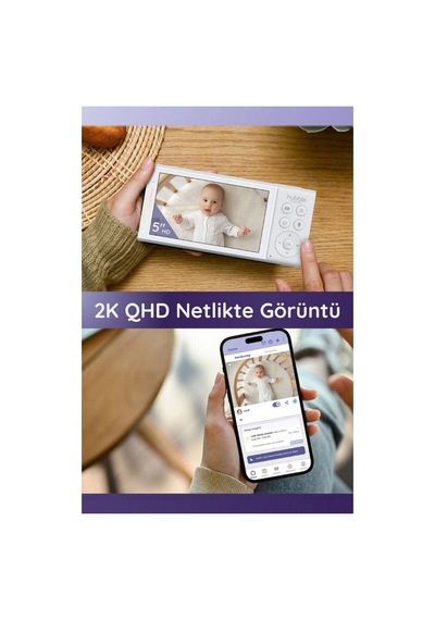 Hubble Gobaby Pro Ai Wifi Connect 5'' Dijital Ekranlı Kamera Beyaz
