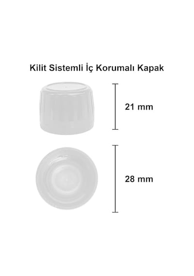 30 Ml Sızdırmaz Kapaklı Şeffaf Shot Şişesi 30 Cc Ginger Şat Beyaz Cam Şişe 6 Adet Kilitli Plastik Beyaz Kapak