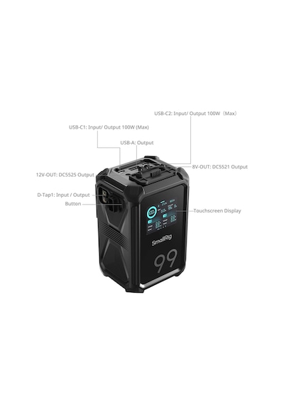 Smallrig 4984 X99 X-touch Smart Üçlü Korumalı 1,5 M Düşmeye Dayanıklı Ip54 Su Geçirmez / Toz Geçirmez V-mount Batarya