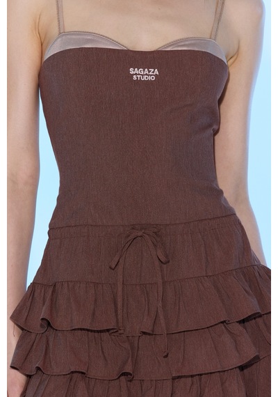 Sagaza Studio Ss6005 Cındy Mimi Elbise Kahverengi