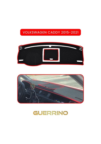 Volkswagen Caddy 2015-2021 Torpido Koruma Halısı Kırmızı Kenar
