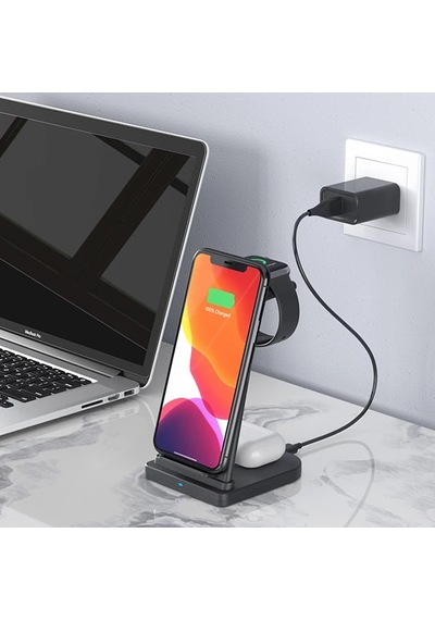 Ally 15w 3in1 Şarj Standı Wireless Kablosuz Şarj İphone+iwatch+Airpods Uyumlu Ym-ud21- 5775
