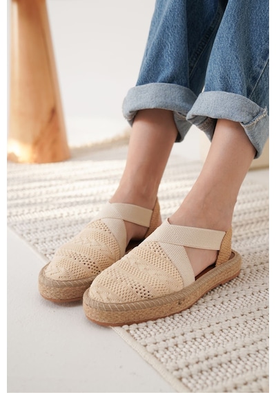 Roof Atelier Rosa Bej Triko Espadril Ayakkabı Ayakkabı Bej