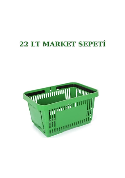 3 adet 22Litre Market ve Alışveriş Sepeti, Saplı Market Sepeti Y