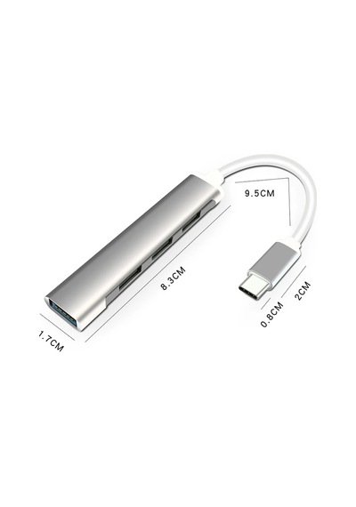 Ally S-803 4in1 Type-c To 4x Usb3.0 Hub Çoğaltıcı Çevirici Dönüştürücü Adaptör- 5775 Gri