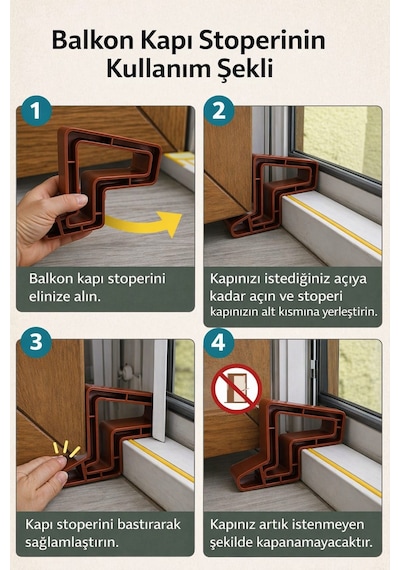 Pencere - Balkon Kapı Stoperi Kahverengi