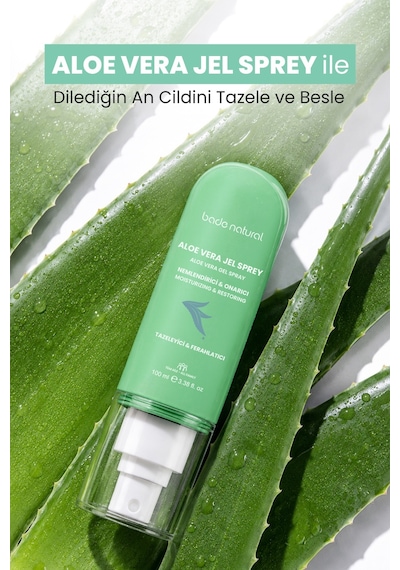 Bade Natural Aloe Vera Onarıcı Jel Sprey Güneş Sonrası Nemlendirici %100 Doğal 100 ML