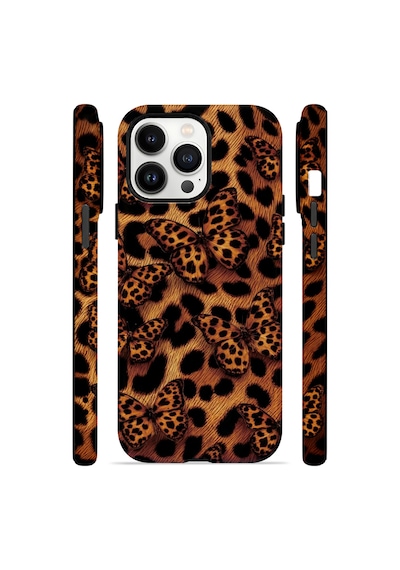 Velvoria Valestra Kelebekli Leopar Apple iPhone Uyumlu 14 Pro Darbe Korumalı Kılıf Valestra Select - Kelebekli Leopar