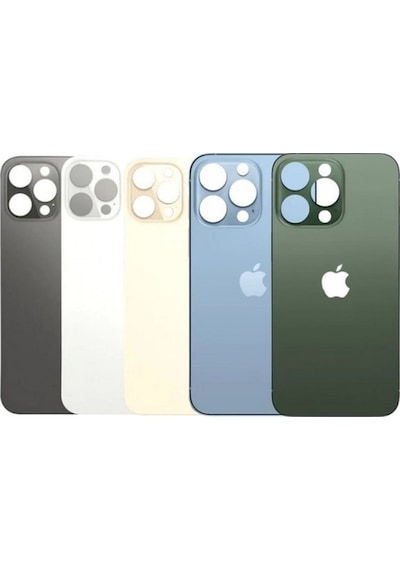 Apple Uyumlu iPhone 13 Pro Max Arka Kapak Lazer Kesim Süper Kalite Cam -- Mavi Yeşil