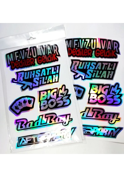 Oto Stıcer Mevzu Poker Bigboss Hologramlı Set 30x20