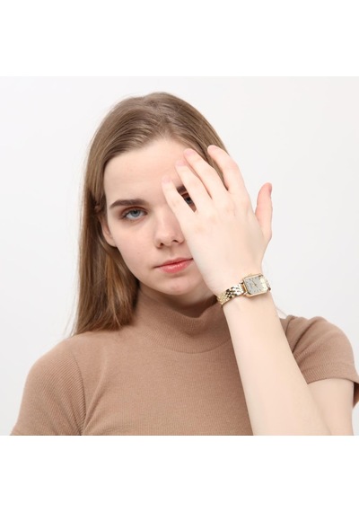 Luna Gümüş Kadran Gold Kordon Kadın Kol Saati 8682742824872