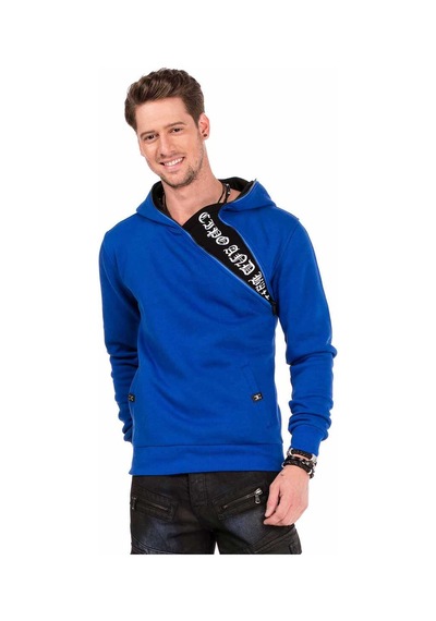 Cipo & Baxx Cl329 Gizli Yaka Fermuarlı Kapşonlu Sweatshirt 001