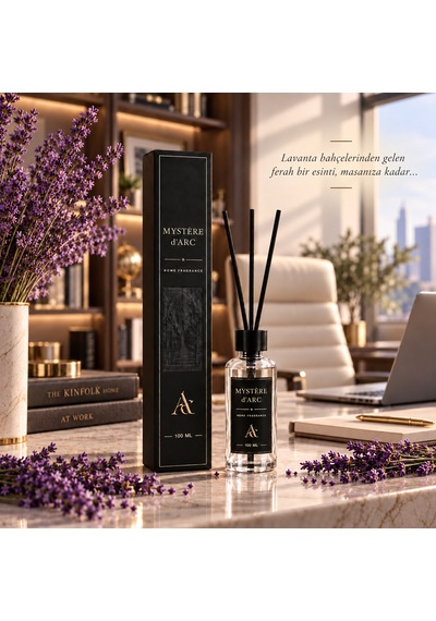Premium Oda Kokusu Bambu Çubuklu Beyaz Şişe 100 Ml Lavanta