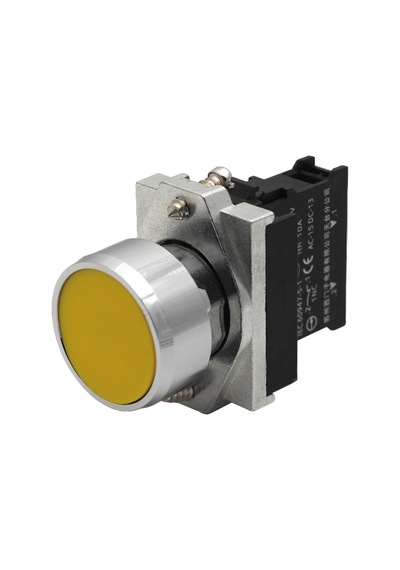 Siemens 3sb6160-0ab30-1ba0 - 22mm 1 No Yay Dönüşlü Butonlar Metal Sarı